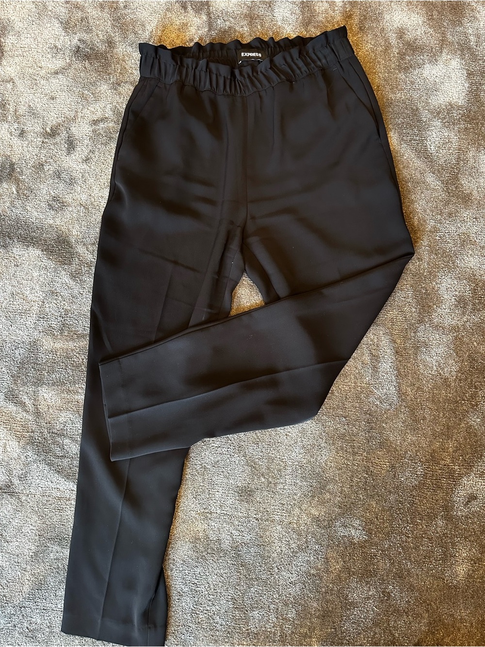 Express Black Paperbag Waist Dress Pants